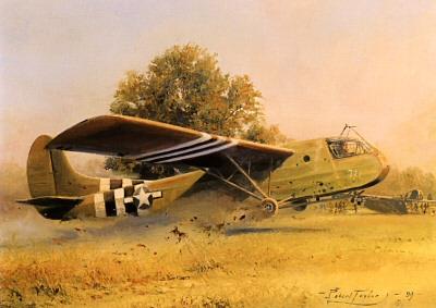 Crash Landing by Robert Taylor - WACO Glider D-Day Greetings Card RT19