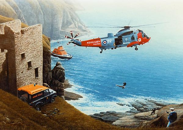 Air Sea Rescue by David Lawrence - Sea King Greetings Card M076