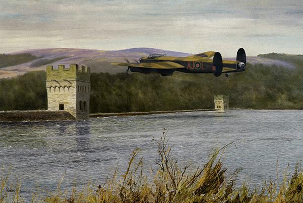 Derwent Dam Practice Run by Robin Smith - Lancaster Greeting Card M362