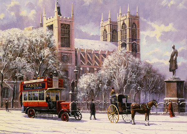 Westminster Abbey - Classic Motoring Christmas Card A027