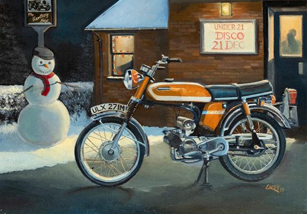 A Fizzy Christmas - Classic Motorcycle Christmas Card AM08
