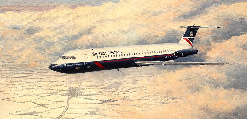 Heading Home for Christmas - British Airways BAC 1-11 - Christmas Card M543