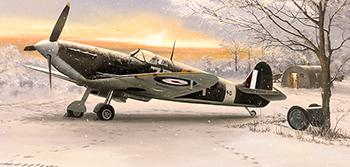 Spitfire Dawn Christmas Card by Stephen Brown