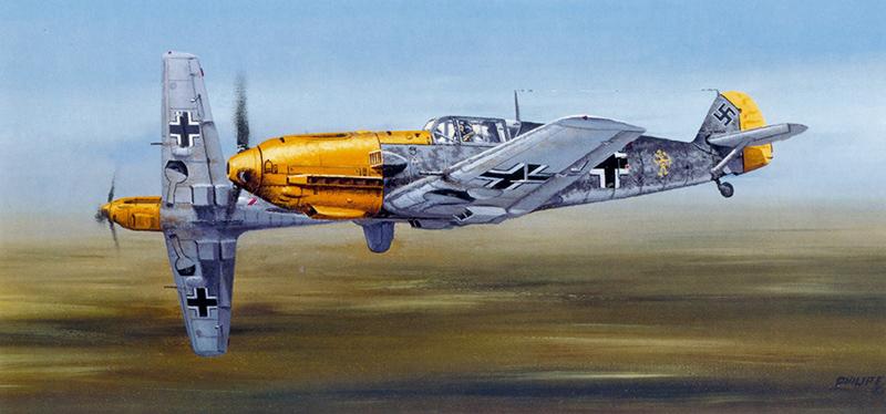 Looking for Trouble by Philip West - Me109 Greetings Card M561
