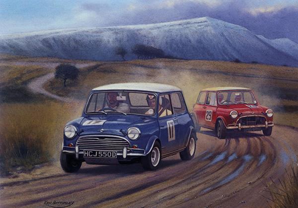 Competition Minis - Classic Mini Cooper Rally Greetings Card S023
