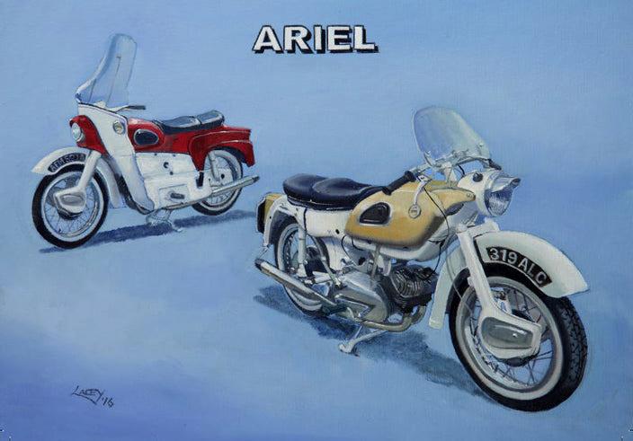 Ariel Arrow and Leader - Motorbike Greetings Card LM15