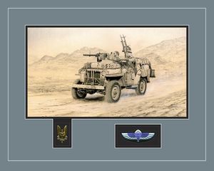 SAS Desert Patrol by Stephen Brown - Original Military Drawing.