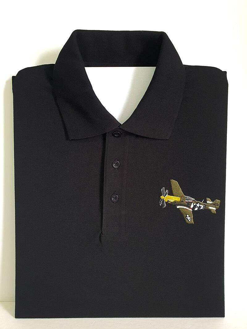 P-51 Mustang Polo Shirt - Black