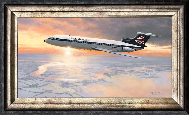 Heading Home - British Airways Trident by Stephen Brown - Original Oil Painting