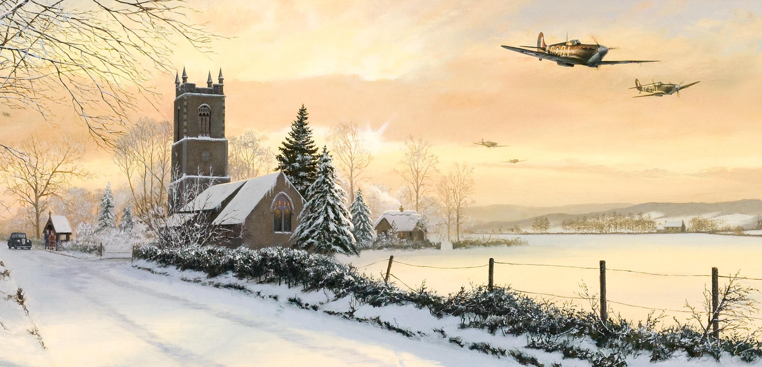 Winter Patrol - RAF Spitfires - Christmas card M180