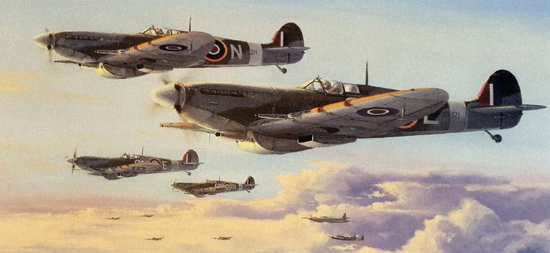 Spitfire's - High Patrol by Philip West - Greetings Card M525