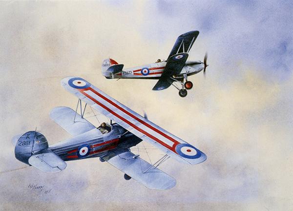 Follow the Leader by Bob Murray - Hawker Furies Greetings Card M058