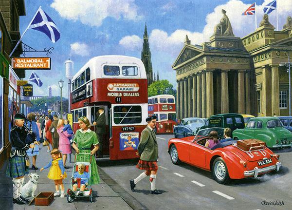Happy Days in Edinburgh - Kevin Walsh - Classic Car Greeting Card L026
