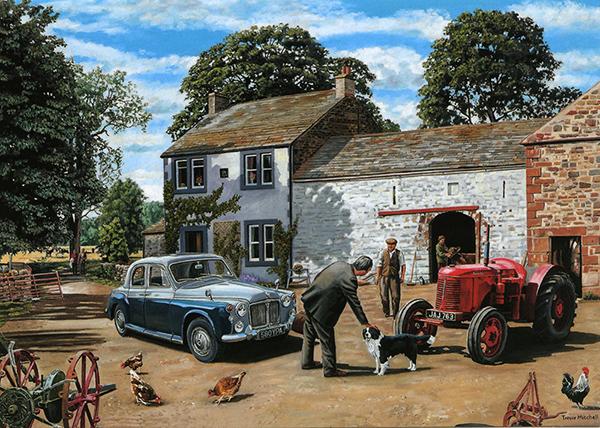 The Vet's Return by Trevor Mitchell - Classic Car Greetings Card L043