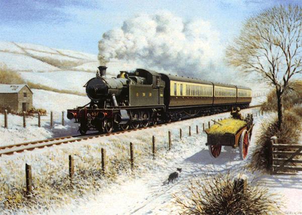 Winter Working  - Railways Christmas Card R038