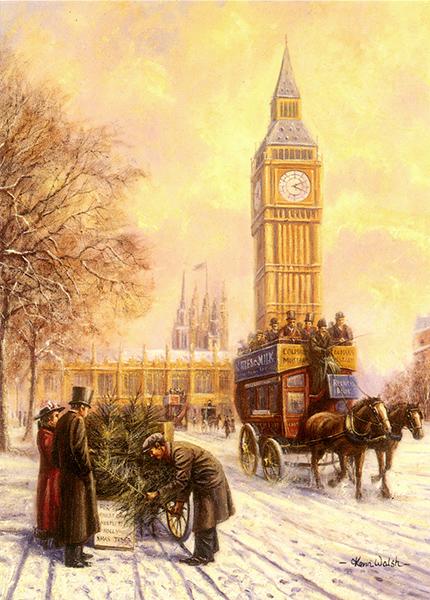 Christmas at Westminster - Classic Motoring Christmas Card A007