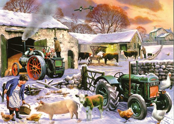 Christmas Dinner for the Animals - Farming Christmas Card F002