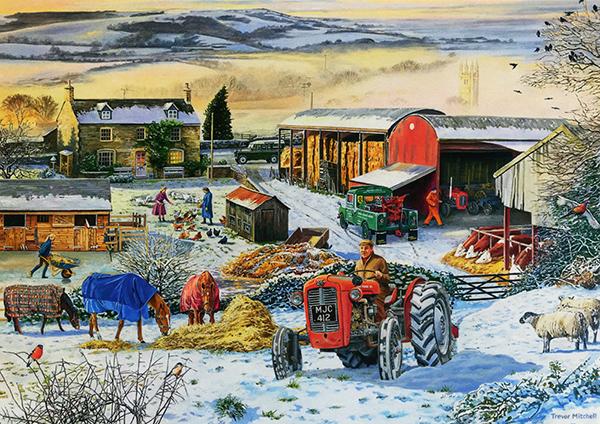 Winter on the Farm - Farming Christmas Card F014