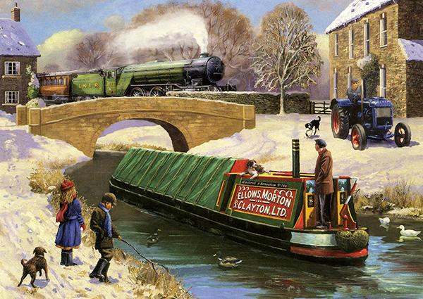 Winter on the Canal - Nostalgic Christmas Card T026