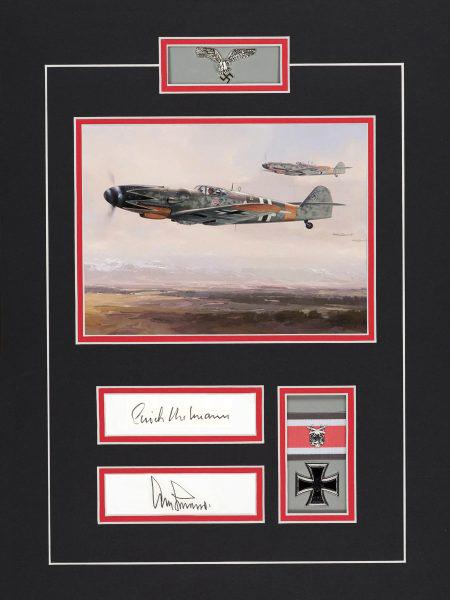 ADOLF GALLAND and ERICH HARTMANN - Luftwaffe Pilot Signatures - LUFT11