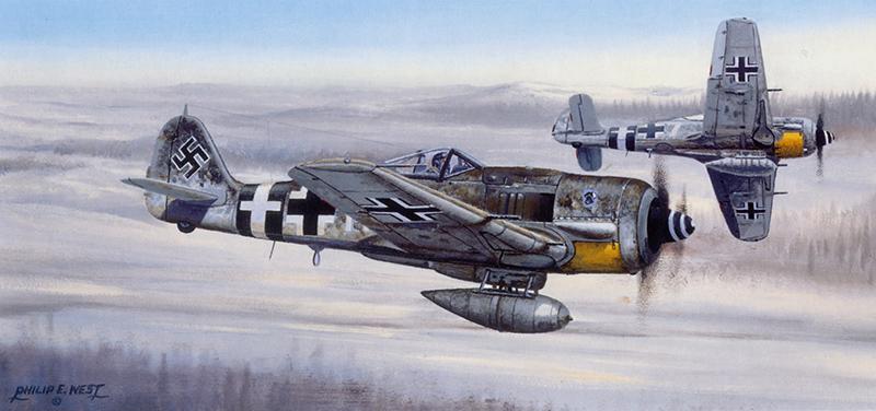 On the Prowl by Philip West - Fw190 Greetings Card