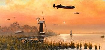 Pathfinders Inbound - Lancaster aviation Christmas card by Stephen Brown
