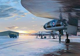 Winter Preparations by Chris French - aviation Christmas card RAF Vulcan