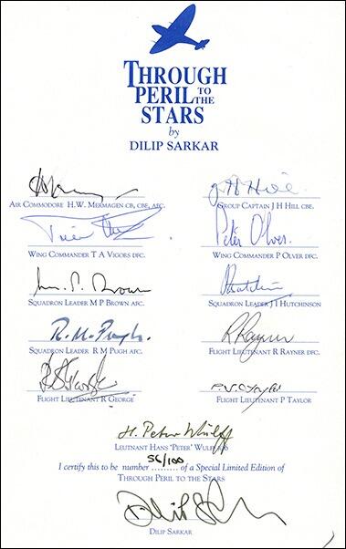 Through Peril to the Stars - Dilip Sarkar - multi signed aviation book