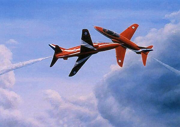 Synchro Pair - Red Arrows Greetings Card M038