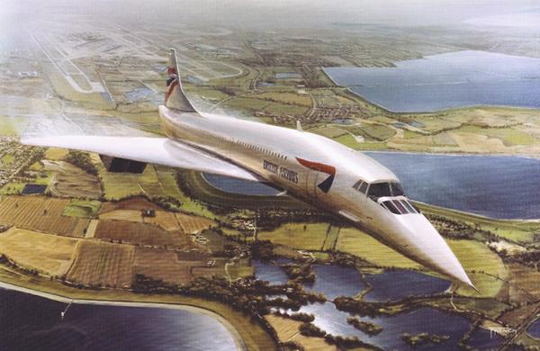 Farewell to Heathrow by Chris French - Concorde Greetings Card C063
