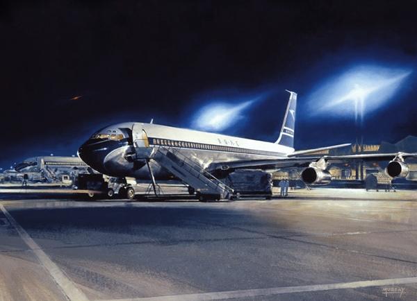 Nightlife by Roger Murray - BOAC Boeing 707 Greetings Card C061