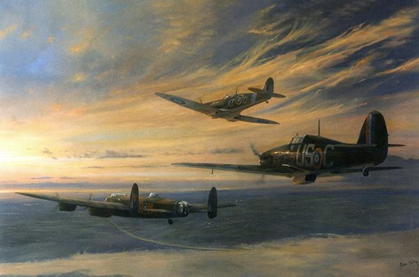 At the Going Down of the Sun by Robin Smith - BBMF Greetings Card M044