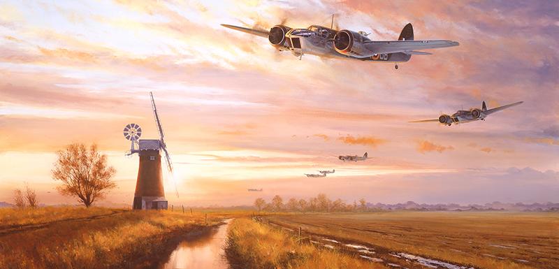 Blenheims Over Norfolk by Stephen Brown - Greetings Card M006
