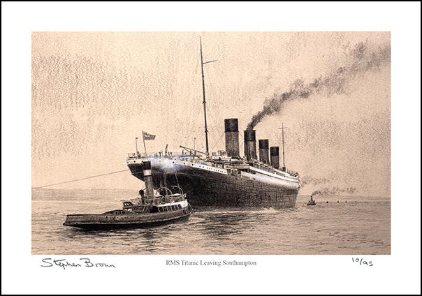 RMS Titanic Leaving Southampton - Limited Edition Greetings Card LE90