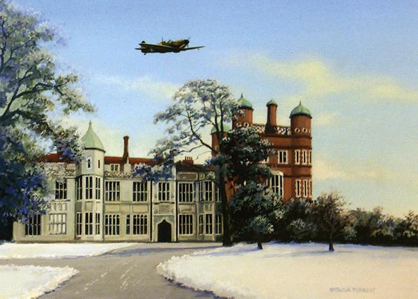 The Home of Radar, Bawdsey Manor - RAF Spitfire - Christmas card M407