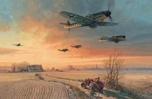 The Long Short Days by Robert Taylor - Me109 Greetings Card RT36