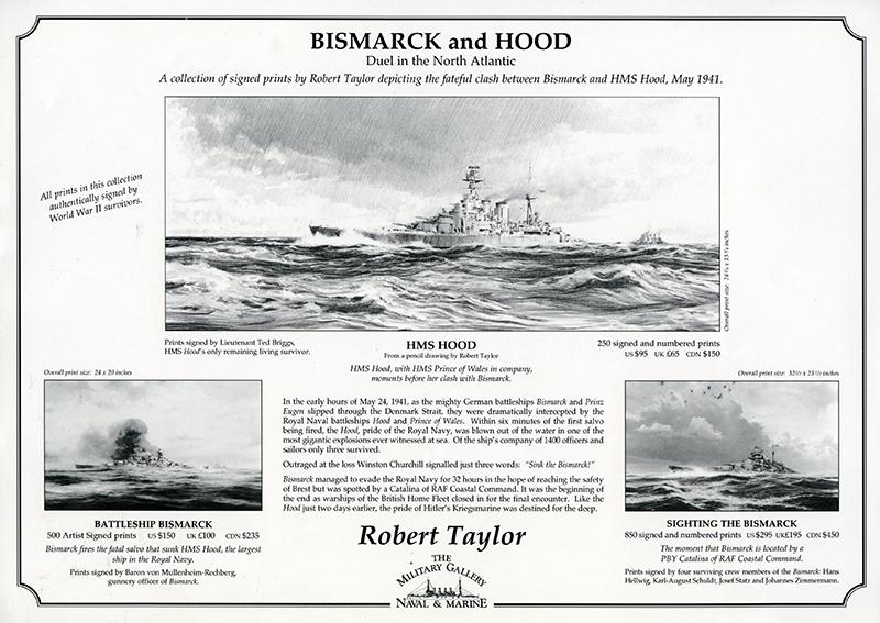 Bismarck and Hood by Robert Taylor - Sales Brochure - Grade B