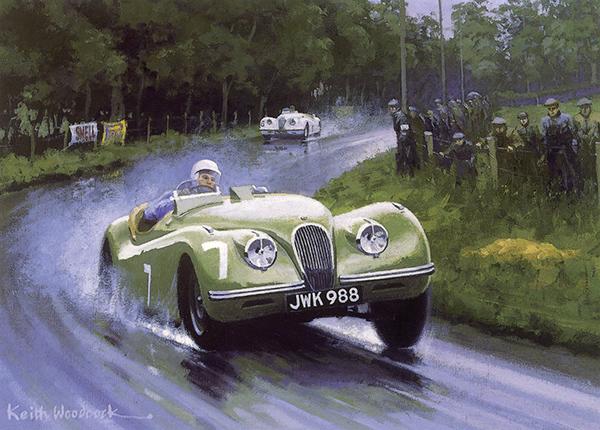 Stirling Moss to Victory - Jaguar XK120 Motorsport Greetings Card S006