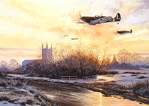 Dawn's First Light - Spitfires Christmas Cards by Stephen Brown