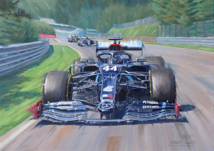 Domination - Lewis Hamilton F1 Mercedes Greetings Card S020