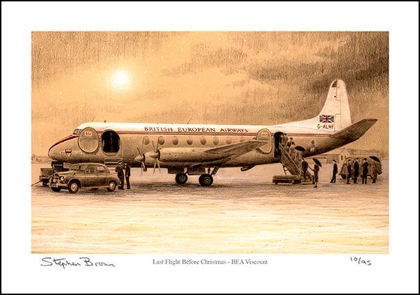 Last Flight Before Christmas-BEA Viscount - Limited Edition Card LE91