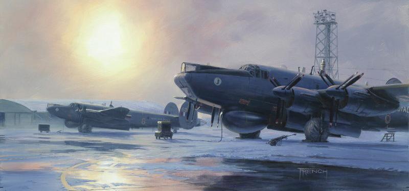 Winter Sun at Lossiemouth - Avro Shackletons - Christmas Card M499