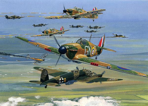 Battle of Britain by Trevor Mitchell - Hurricane Greetings Card M423