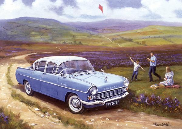 Flying the Kite by Kevin Walsh - Classic Car Greetings Card L038