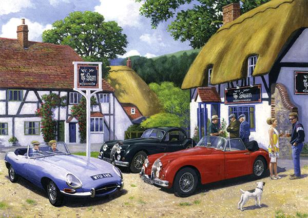 The Jaguar Club by Kevin Walsh - Classic Car Greetings Card L010