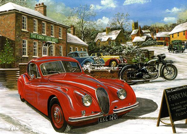 Christmas Jaguar - Classic Car Christmas Card A013