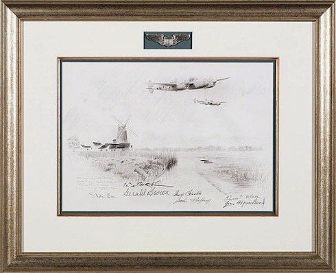 P-38 Lightnings of the 434th FS by Stephen Brown - Original Drawing