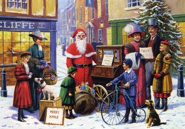 Santa's Music - Nostalgic Christmas Card T029