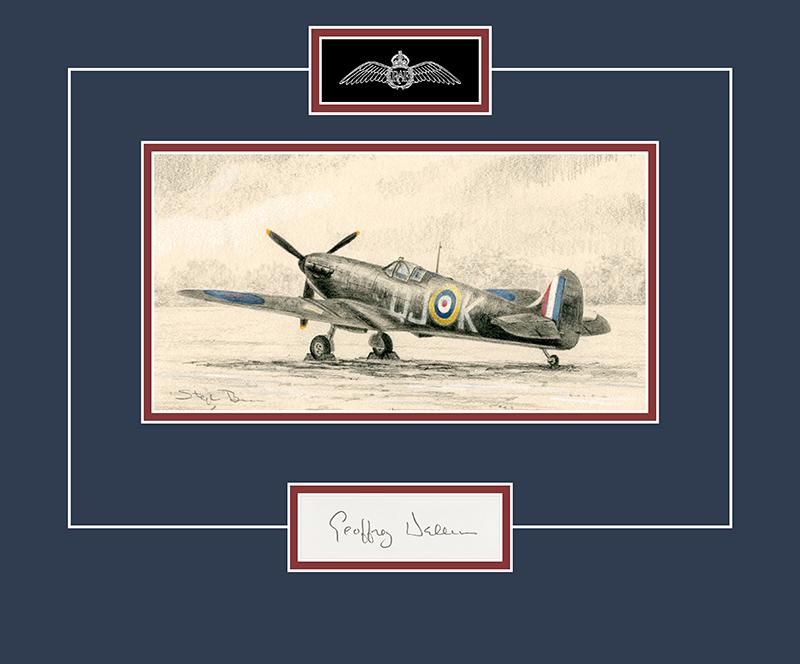 Geoff Wellum DFC - WW2 Pilot Original Signature - Spitfire Drawing 2