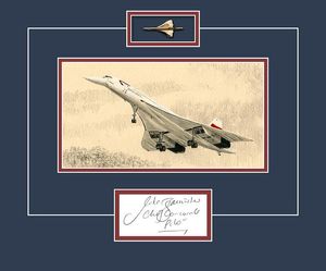 Mike Bannister - Concorde Pilot Original Signature - Concorde Drawing